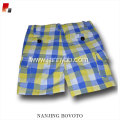 wholesale yellow white blue checked shorts
